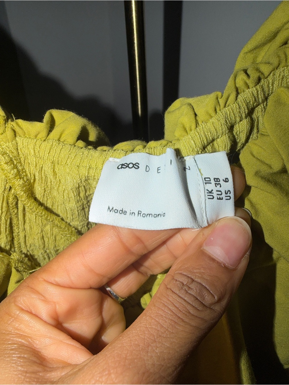ASOS One-Shoulder Ruffle Maxi Dress in Chartreuse - Picture 2 of 3